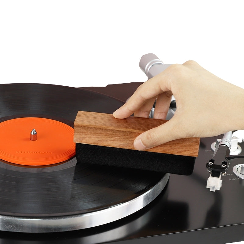Premium 7 in 1 Vinyl Record Cleaning Kit - Anti-Static, Mahogany Wood, Collectors Edition